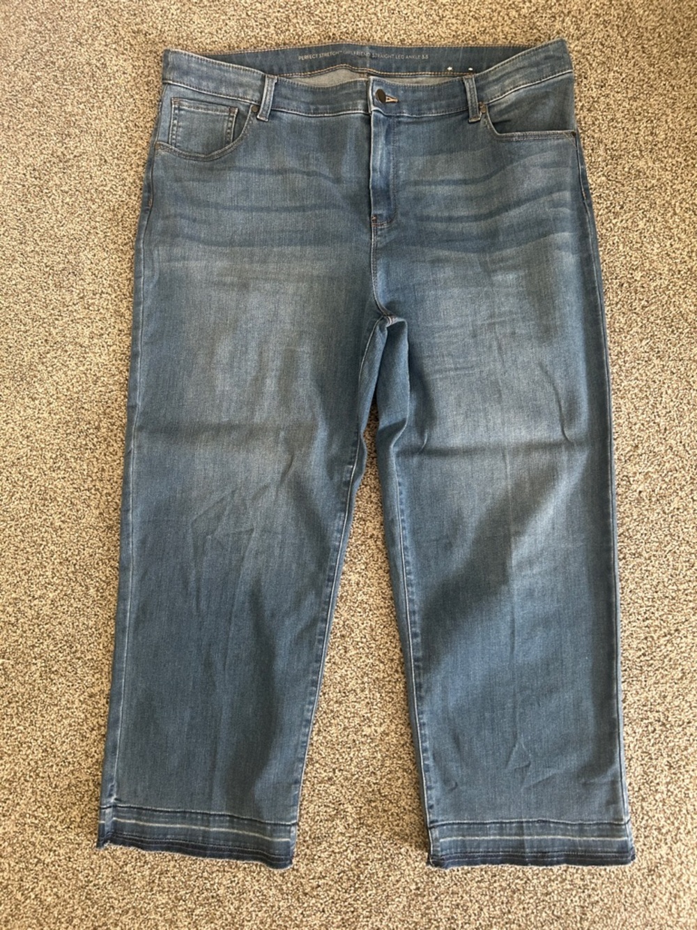 Chico's Straight Leg Jeans in Medium Blue Wash